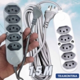 Tramontina Extensão Múltipla 5 Tomadas 2P+T 10 A 250 V 1,5 m