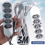 Tramontina Extensão Múltipla 5 Tomadas 2P+T 10 A 250 V 3 m