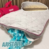 Travesseiro Ajustável – I wanna sleep – Snow, flocos de espuma removíveis para controle da altura, ideal para dores na coluna, altura perfeita, alívio de pressão, tecido em bambu respirável