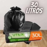 Utilix 510024312 – Saco para lixo, 30 litros, Preto, Rolo com 30 sacos