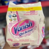 Vanish Tira Manchas Em Pó Crystal White Oxi Action 400G Para Roupas Brancas Refil Econômico