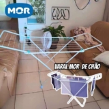Varal de Chão Com Abas Slim em Aço Reforçado Branco Mor 6105