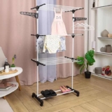 Varal De Chão Epsilon Varal De Roupas 3 Andares Dobrável Grande C/ 4 Rodas Cor Cinza