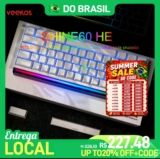 Veekos Teclado Shine60 HE 60% AGRB com Lightbox RT0.01mm Interruptor Magnético 8K Tipo-C Teclado Mecânico E-Sports