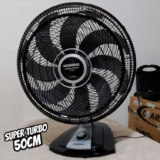 Ventilador 50cm Super Turbo 8 Pás, Mondial, Preto/Prata, 150W, 110V – VTX-50-8P