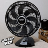 Ventilador 50cm Super Turbo 8 Pás, Mondial, Preto/Prata, 150W, 110V – VTX-50-8P