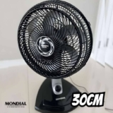 Ventilador de Mesa 30cm Turbo Mondial Preto/Prata 60W 6 Pás VT-30-NB