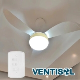 Ventilador De Teto Ventisol Fênix E-27 Branco 130w Com 3 Pás De Plástico, 960 mm De Diâmetro