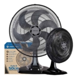 Ventilador Oscilante De Mesa Ventisol Turbo 6 Pás 50cm Preto
