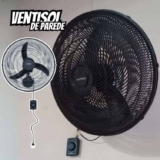 Ventilador Oscilante De Parede Ventisol New 3 Pás 50cm 1300rpm Preto