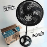 Ventisol Ventilador de Coluna Oscilante, Turbo 6 Pás Premium, Preto, 40cm, 127V