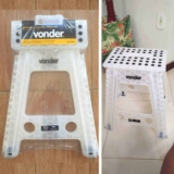 Vonder Banqueta Plástica Dobrável Branca Altura 450 Mm