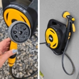 WAP Mangueira para Jardim com Enrolador e Esguicho Multiplo GMEEM01, 12 Metros, Engates Rápido 1/2″