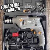WAP Parafusadeira e Furadeira de Impacto 3/8″ WF-700K10, com 11 Acessórios e Maleta, Controle de Velocidade, 700W 220V