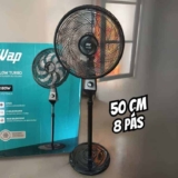 WAP Ventilador de Coluna 50cm FLOW TURBO, com Tecnologia Silenciosa e Econômica, 8 Pás e 3 Velocidades, 180W 127V
