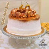 Wolff Pearl Prato para Bolo com Pé de Cristal, Transparente, 31 x 11 cm